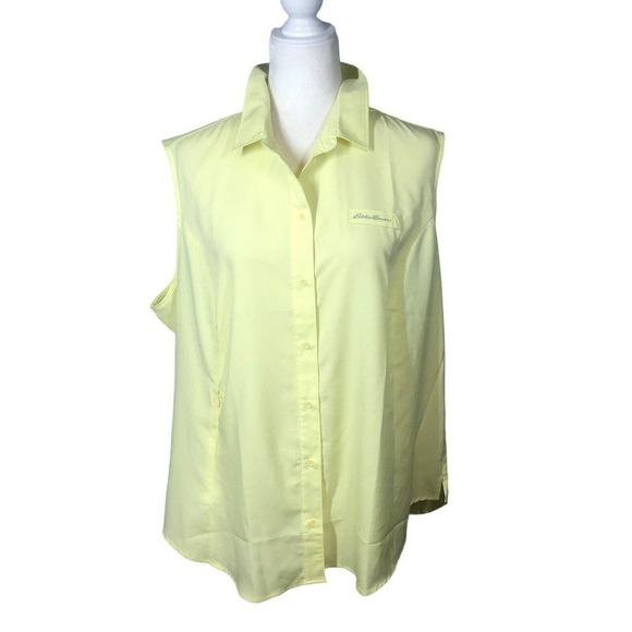 Eddie Bauer Top Womens XL Yellow Performance Outdoor Moisture Wicking Breathable - Picture 2 of 10